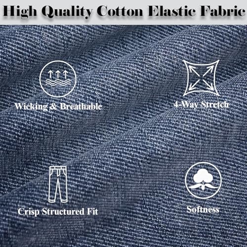 Men's Embroidered Relaxed Fit Jeans with Comfort Flex Waist Stretch Denim Casual Jeans Unique Design Classic Fit for Men3