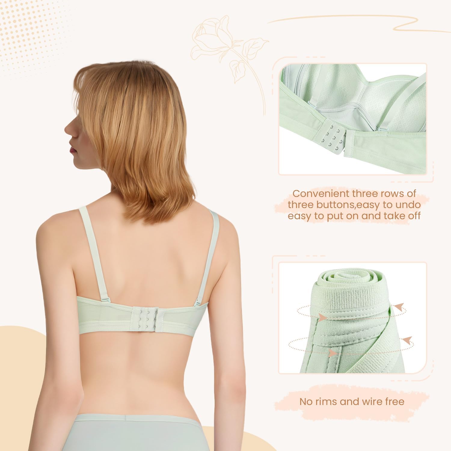 YESLAU Teens Girls Training Bras for 32a Big Kids Age 8-10 10-12 12-14 14-16 Years Old Lightly Padded Adjustable Sport Bra