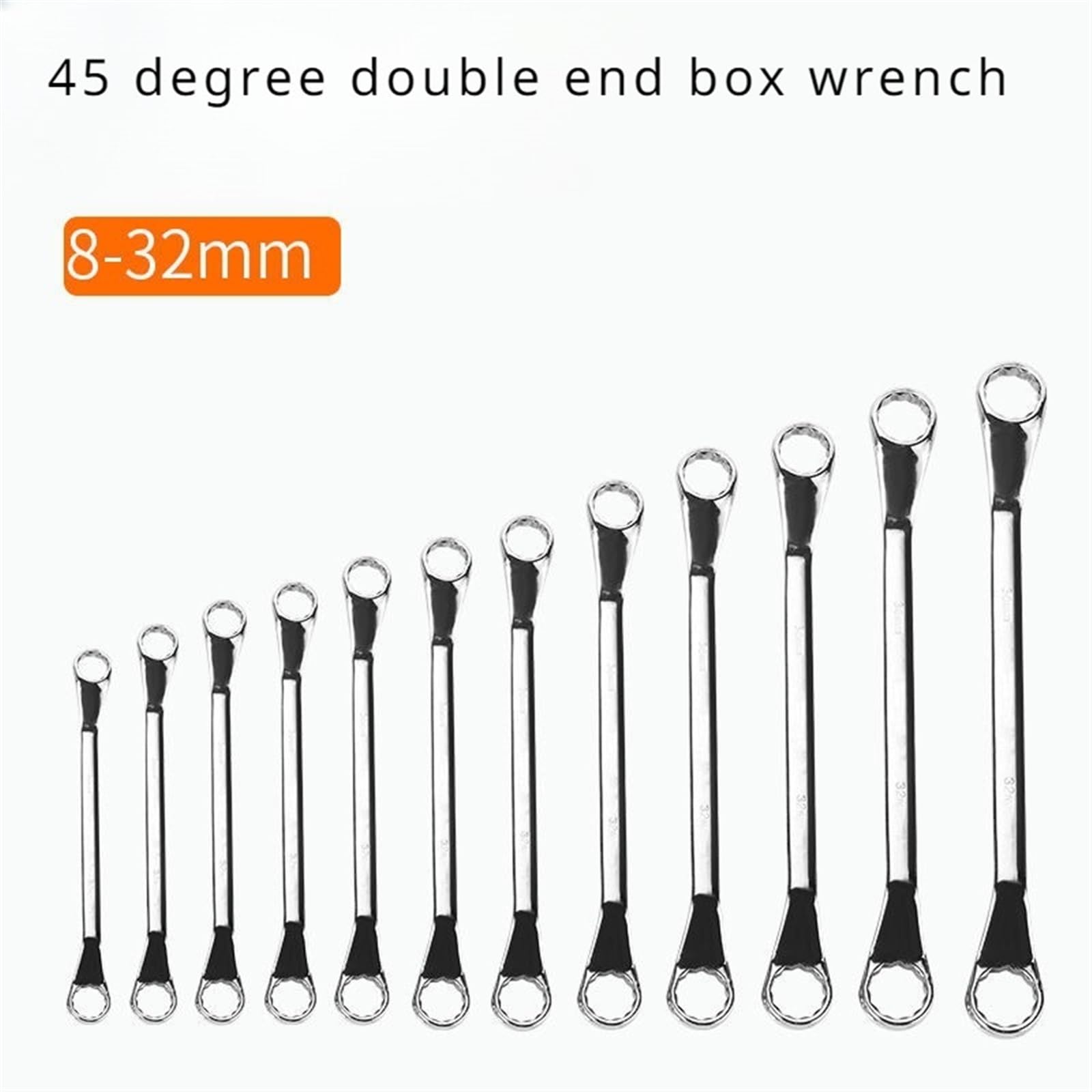 Chiave a Manico Offset Chiave a cricchetto a 45 Gradi, Chiave ad Anello a Doppio Offset, attrezzo for Riparazione Auto, Estensione Chiave ad Anello a cricchetto(17-19mm Wrench)