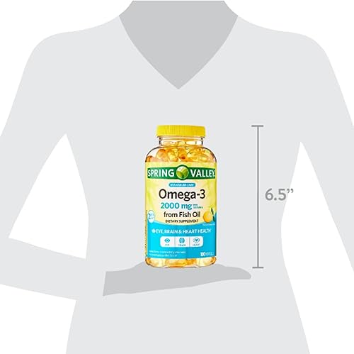 Miniatura 4 de Spring Valley Omega 3 Aceite de pescado máximo 2000 mg 180 cápsulas blandas incluye organizador de píldoras