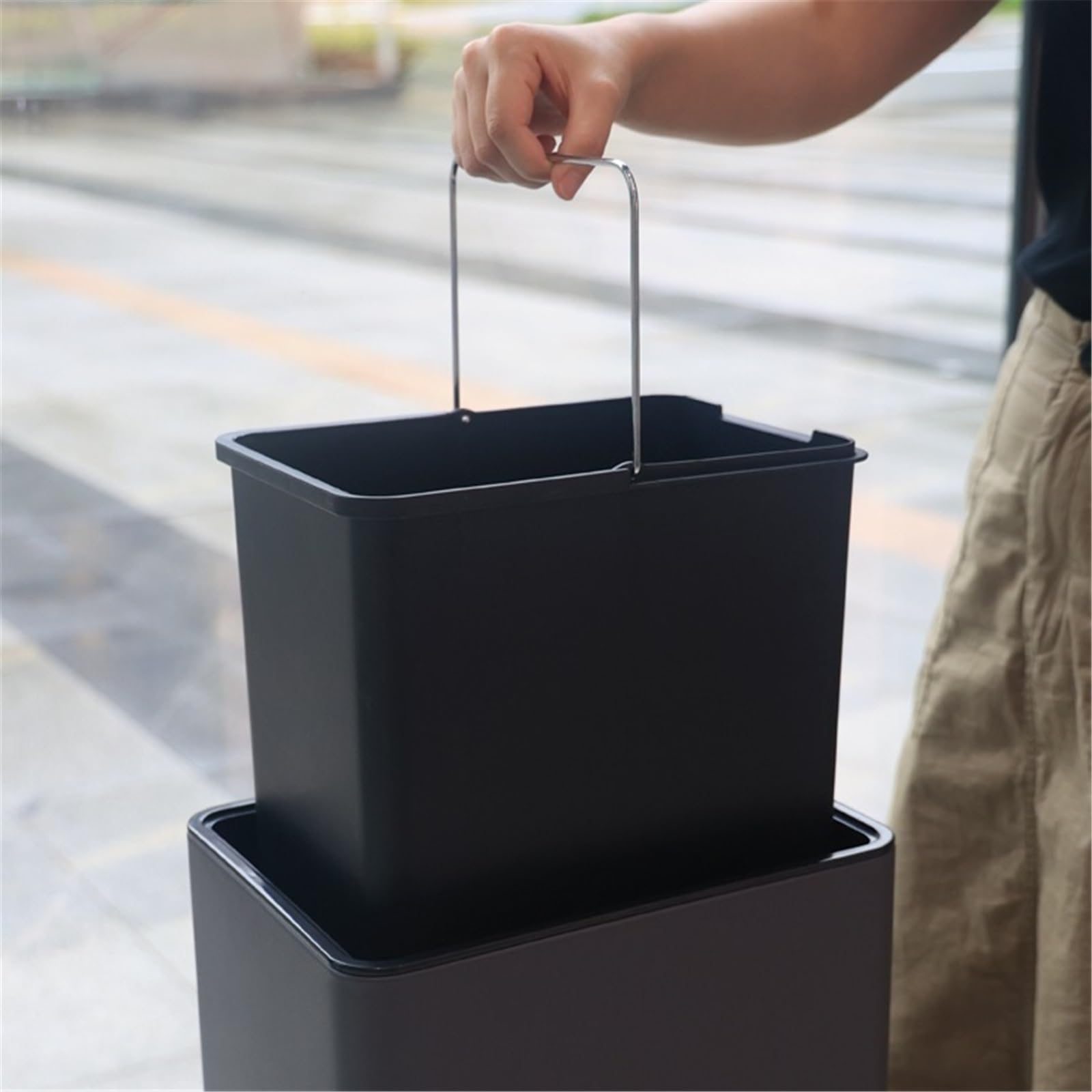 Cubo de basura y residuos para interiores de cocin Diseño De Bote Basura for Restaurante, Cocina, Oficina En Casa bote de basura(Grey)