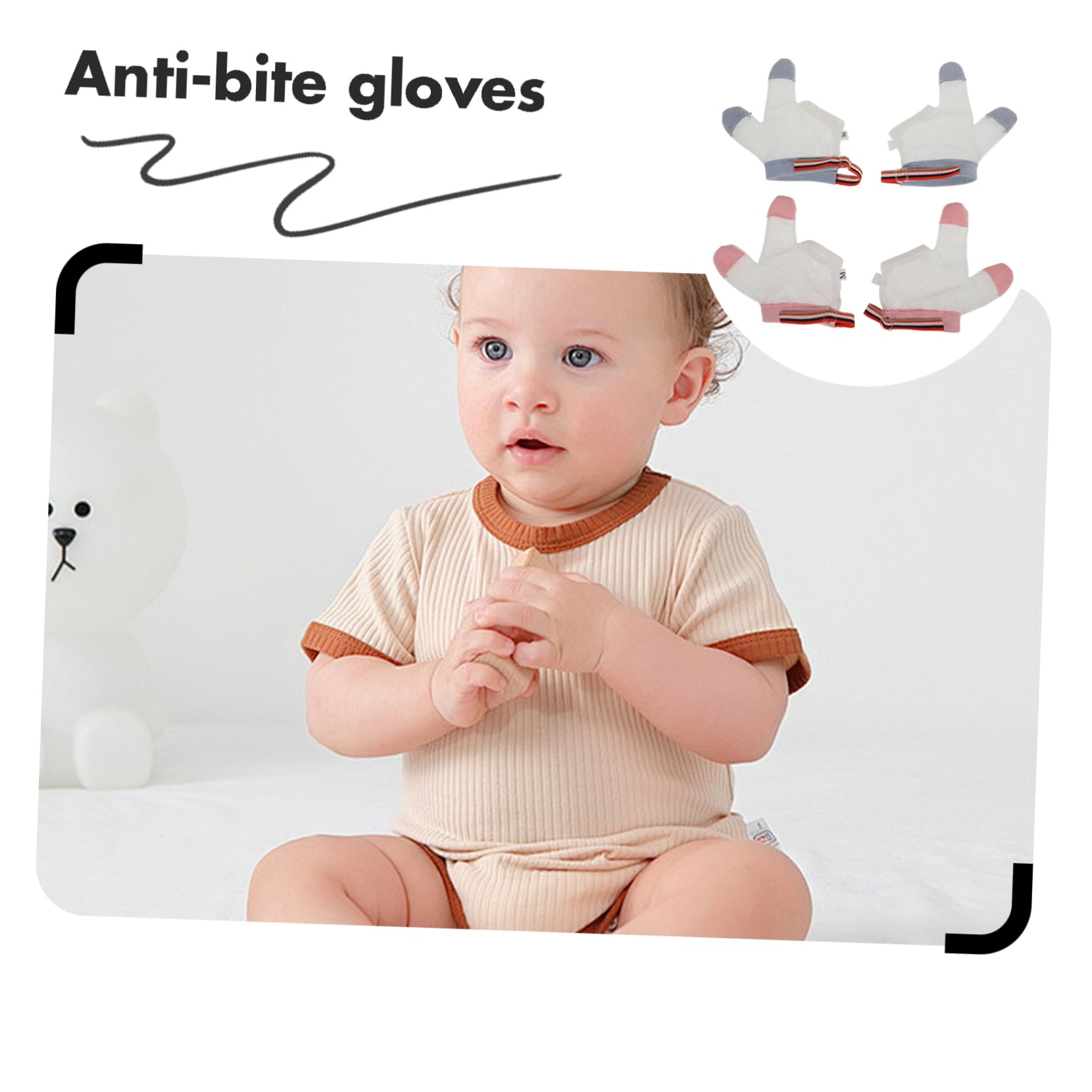 Abaodam 10 Pares guantes anti mordeduras Guante anti chuparse el dedo guante protector bebe tapón para chuparse el dedo protector de pulgar para niños protector para chuparse el dedo nylon