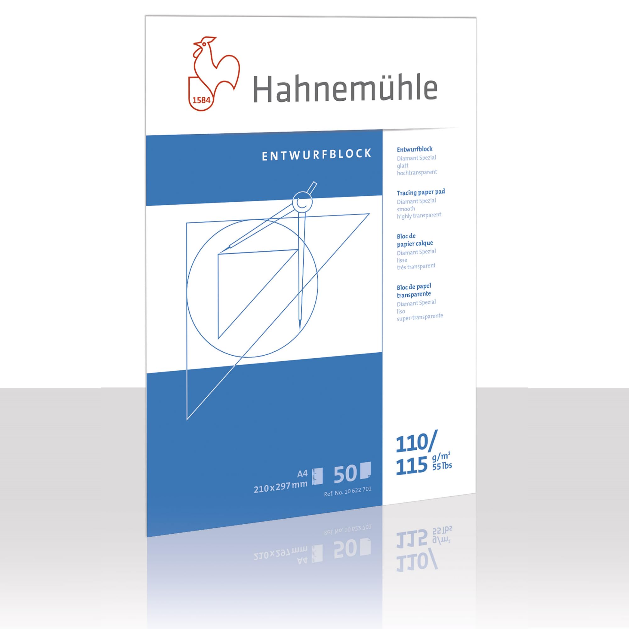 Hahnemühle 10622701 tracing Paper Pads, Sketch Paper Pads, Transparent pad, A4, 110/115 g, 50 Sheets