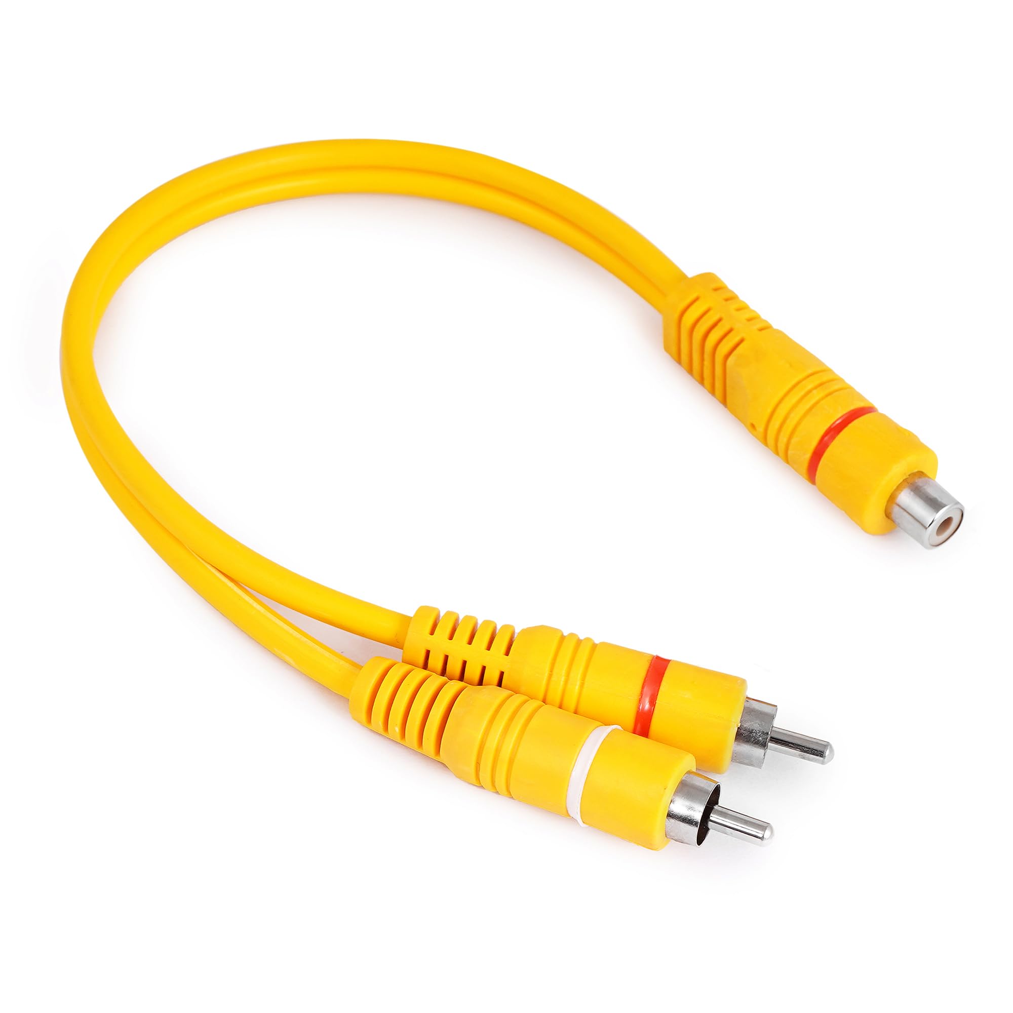 EKAAZ RCA 1 Female to 2 Male RCA Y Adapter – 1ft Splitter Cable