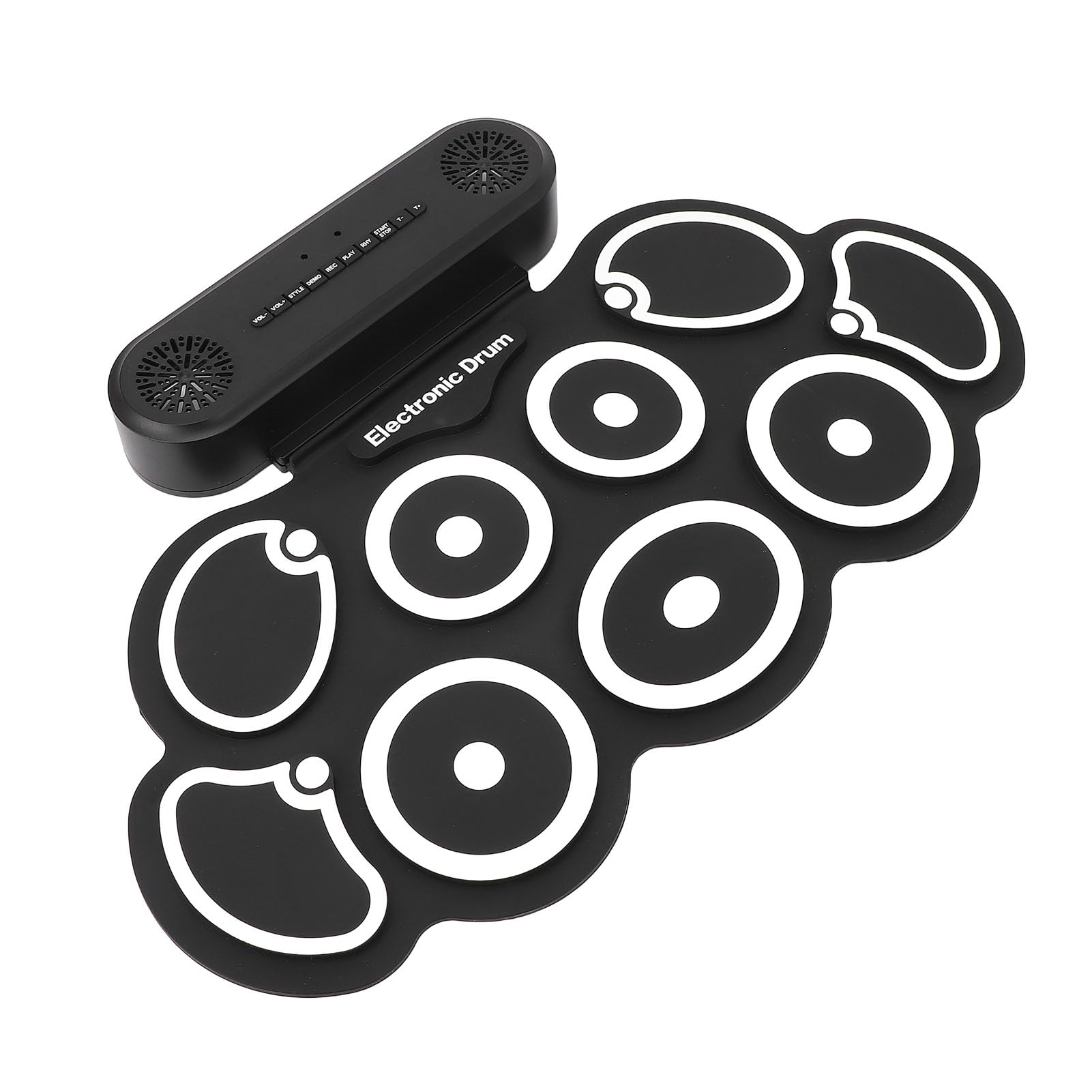 Jeffergarden Kit di Batteria Elettronica Pieghevole con Batteria, Altoparlanti Integrati e Uscita per Cuffie per Principianti e Amanti della Musica