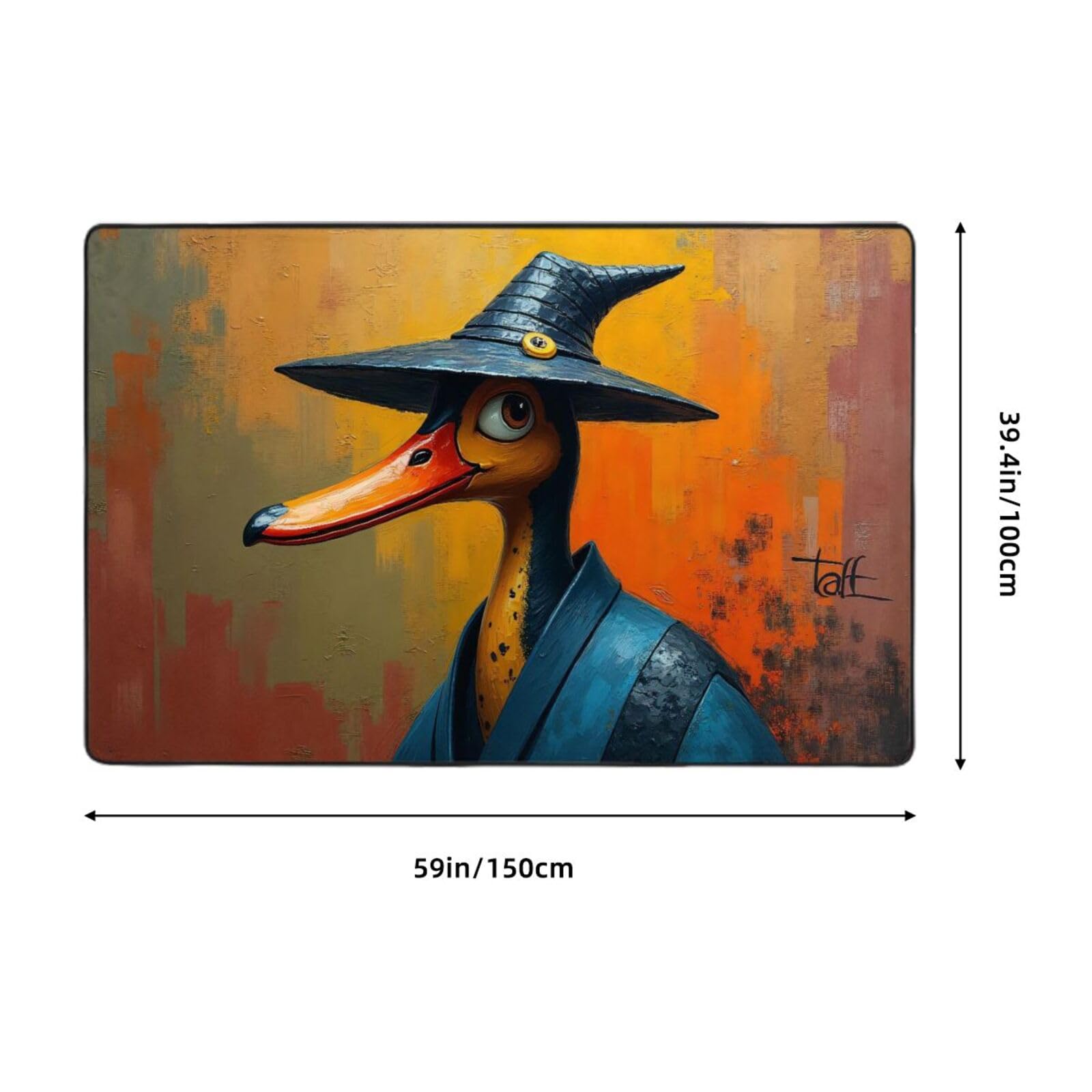 Tapis à imprimé canard bleu magique pour salon, chambre à coucher, tapis doux lavable de 9,1 x 152,4 cm, tapis antidérapant pour décoration de chambre à coucher, esthétique 152,4 x 99,1 cm