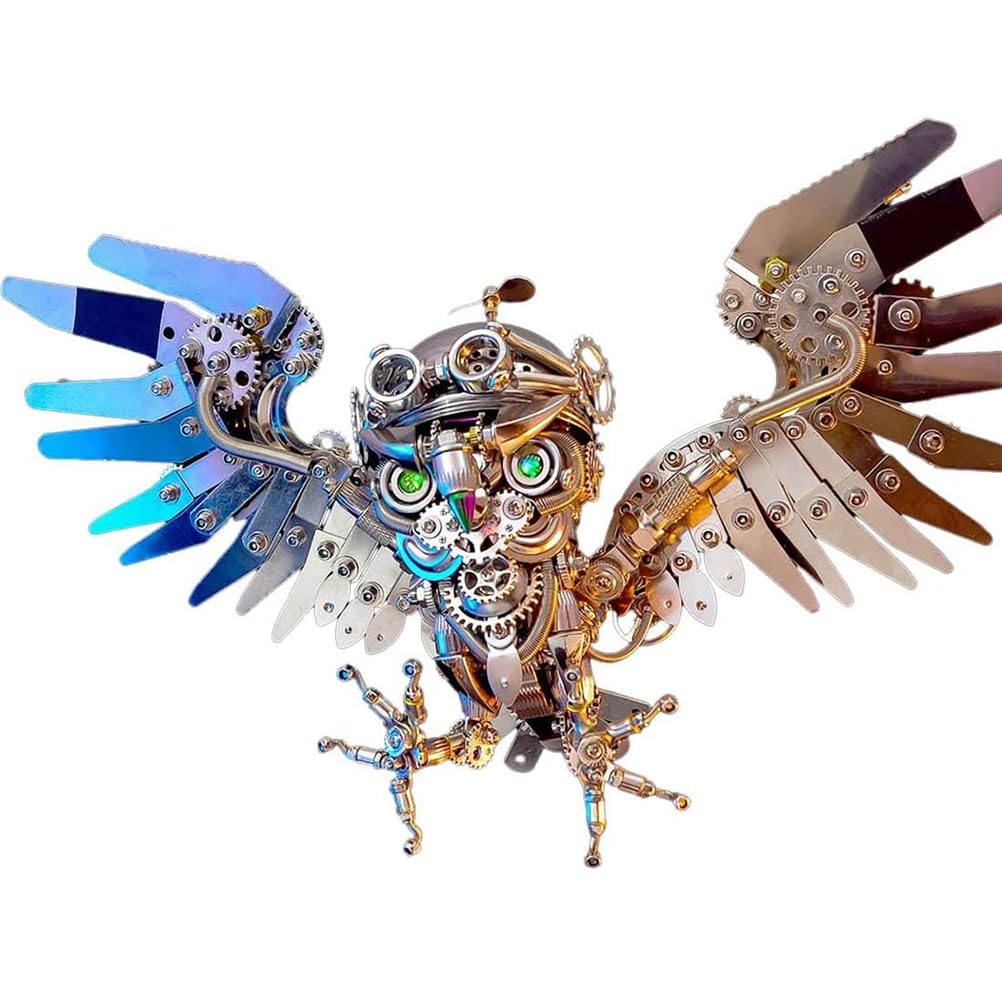 Genérico Kits de Rompecabezas de Metal 3D, Modelo de Búho Nocturno DIY de más de 700 Piezas, Regalos de Decoración de Navidad y Halloween para Adolescentes y Adultos