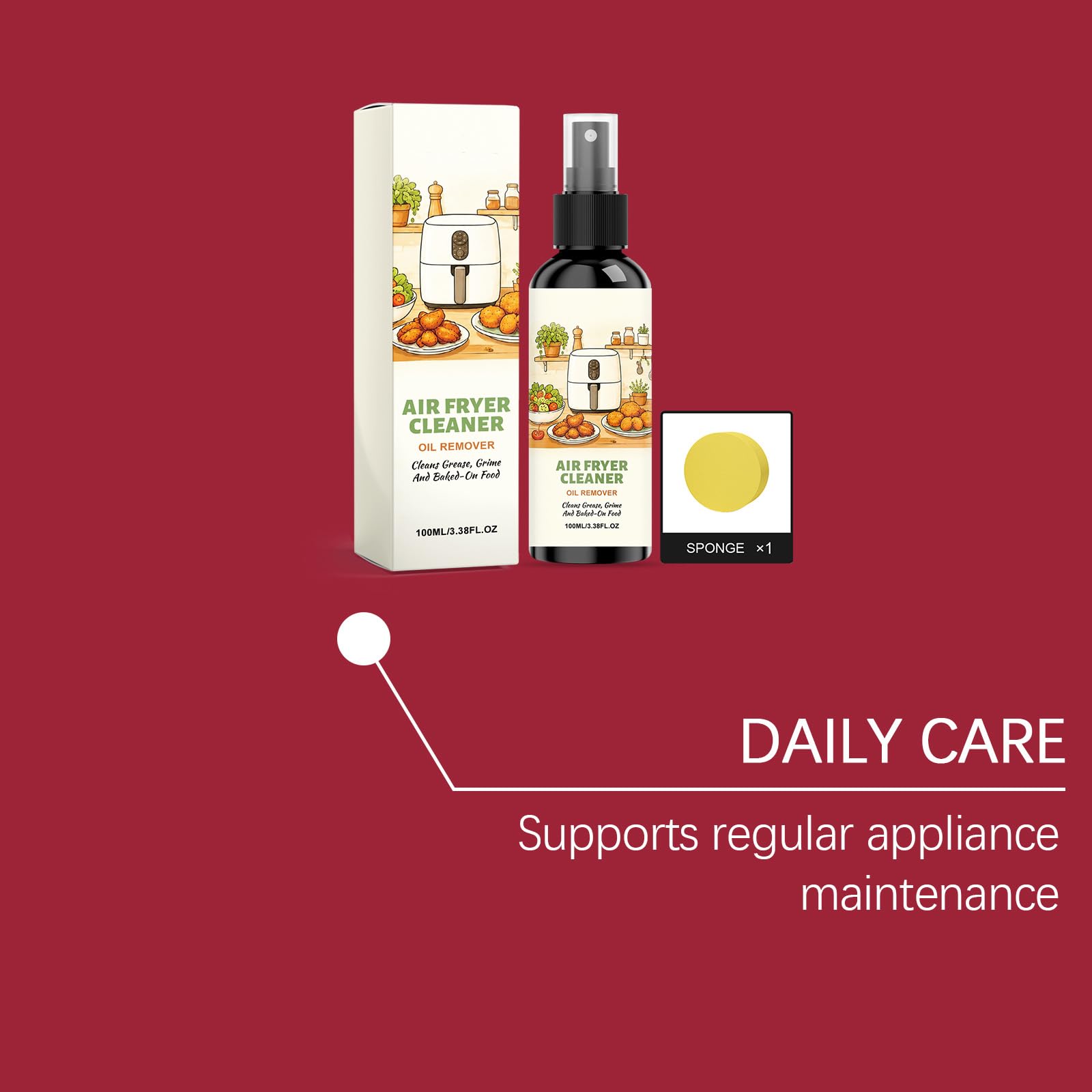 Detergente e sgrassatore per friggitrice ad aria Spray detergente pe (5pcs) | Cucina, cestelli, griglie e vassoi, rimuove il grasso incrostato, detergente professionale multiuso.