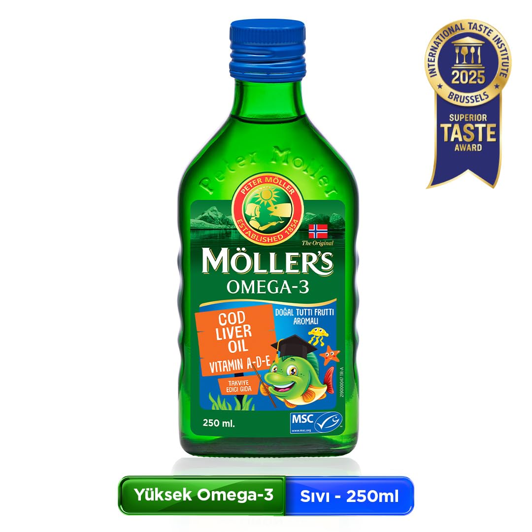 Möller's Omega 3 Tutti Frutti 250 ml; saf morina balığı yağı,…