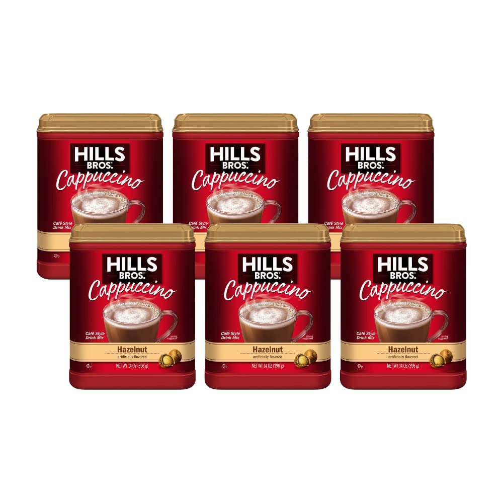 Hills BrosCappuccino Hazelnut 14 Ounce (Pack of 6)