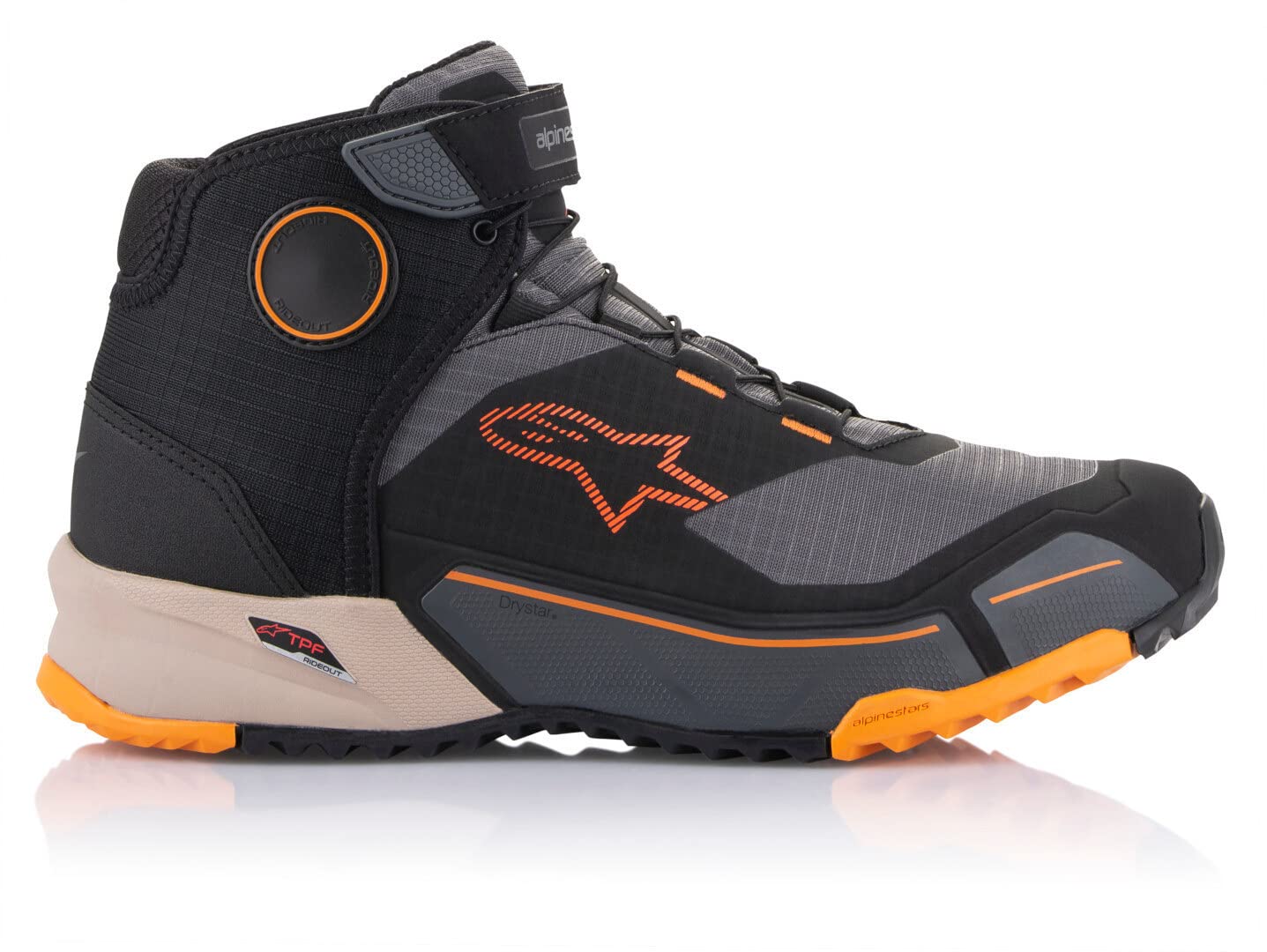 Alpinestars CR-X Drystar Riding Shoes (13) (Black/Light Brown/Orange)