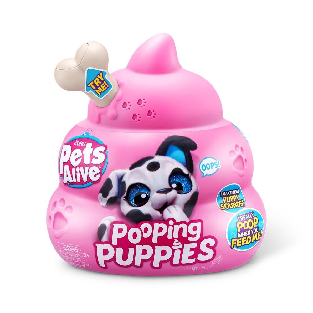 Candide ZURU PETS ALIVE Pooping Puppies Series 1, Interactive Plush toys-HUSKY for Ages 3Y+
