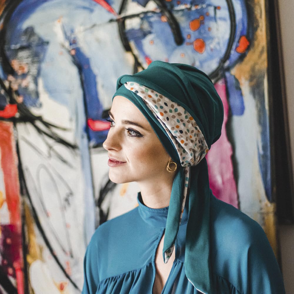 CAREBELL Turbante Oncologico Modello Smooth - Design Pepite, Bambù Morbido e Traspirante, Preformato per Chemioterapia, Alopecia e Pelle Sensibile