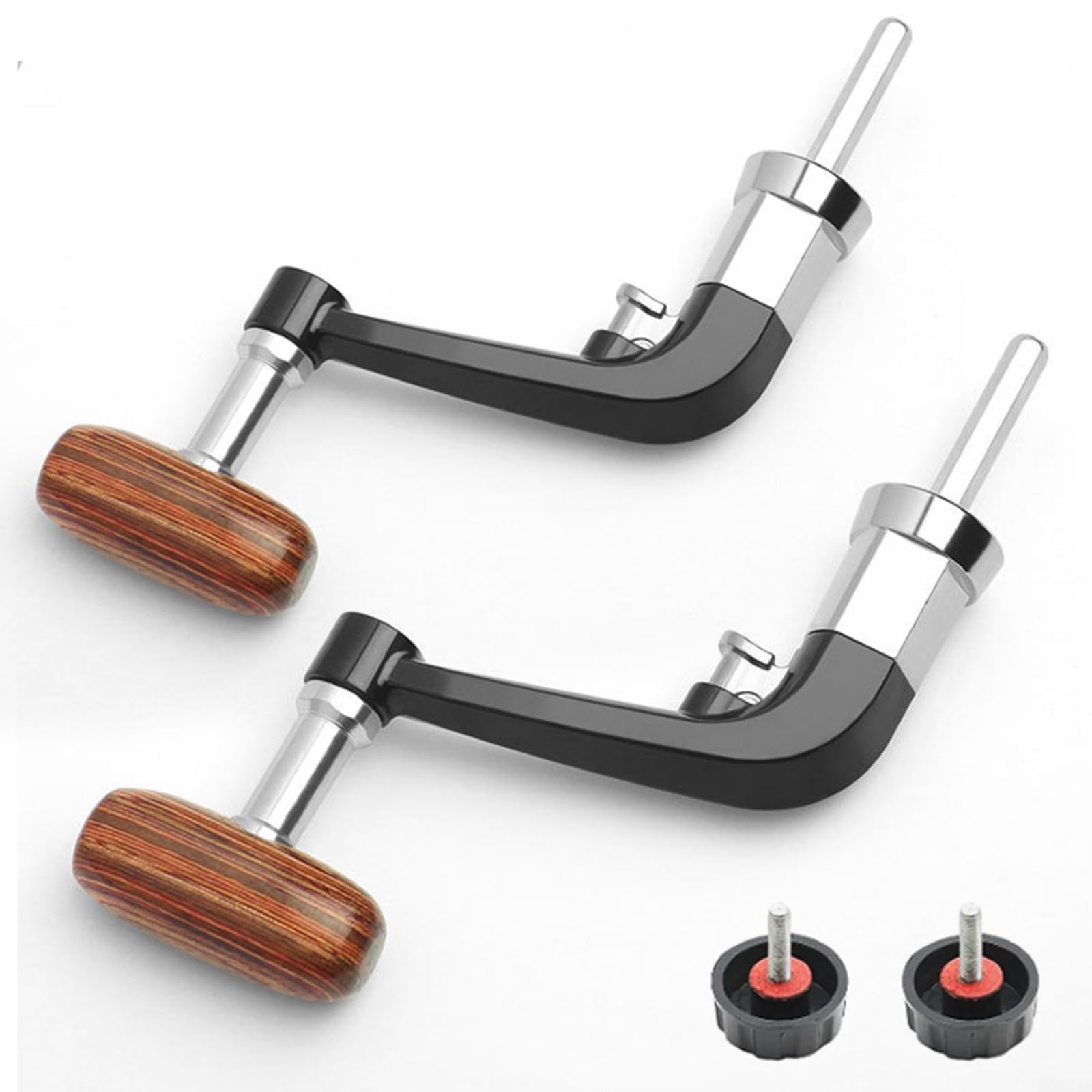 Elchuiaby Folding 2PCS Fishing Reel Handles Set for 1000 4000 5000 6000 Reels, User Friendly Adjustment with Nut Cap