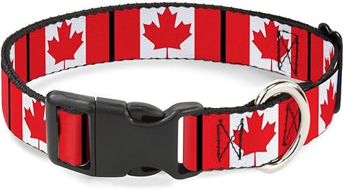 Buckle-Down PC-W30367-L - Collar de clip de plástico para banderas de Canadá, grande15-26"