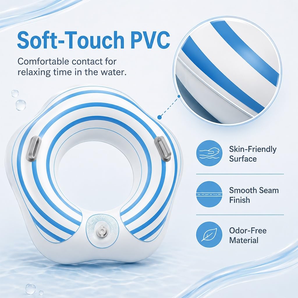 Flotador De Natación Inflable con Asas, Flotador De Piscina De Inflado por Presión para Mujeres/Hombres