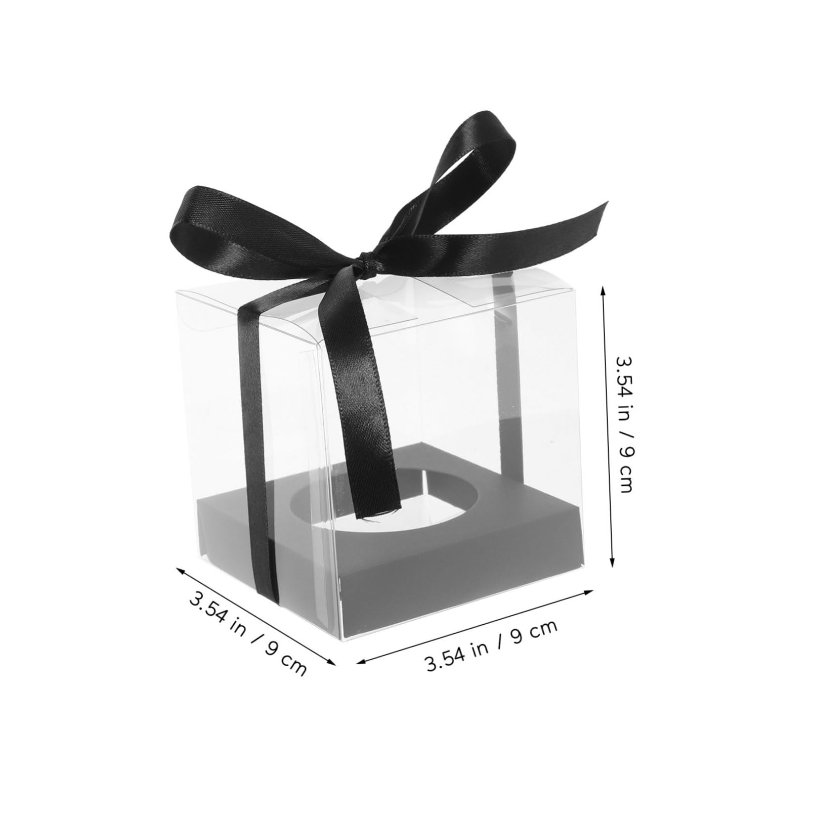 Cabilock 30pcs Clear Cake Boxes Transparent Dessert Packaging Container with Ribbon for Weddings Birthdays and Parties Cake Carrier for Mousse and