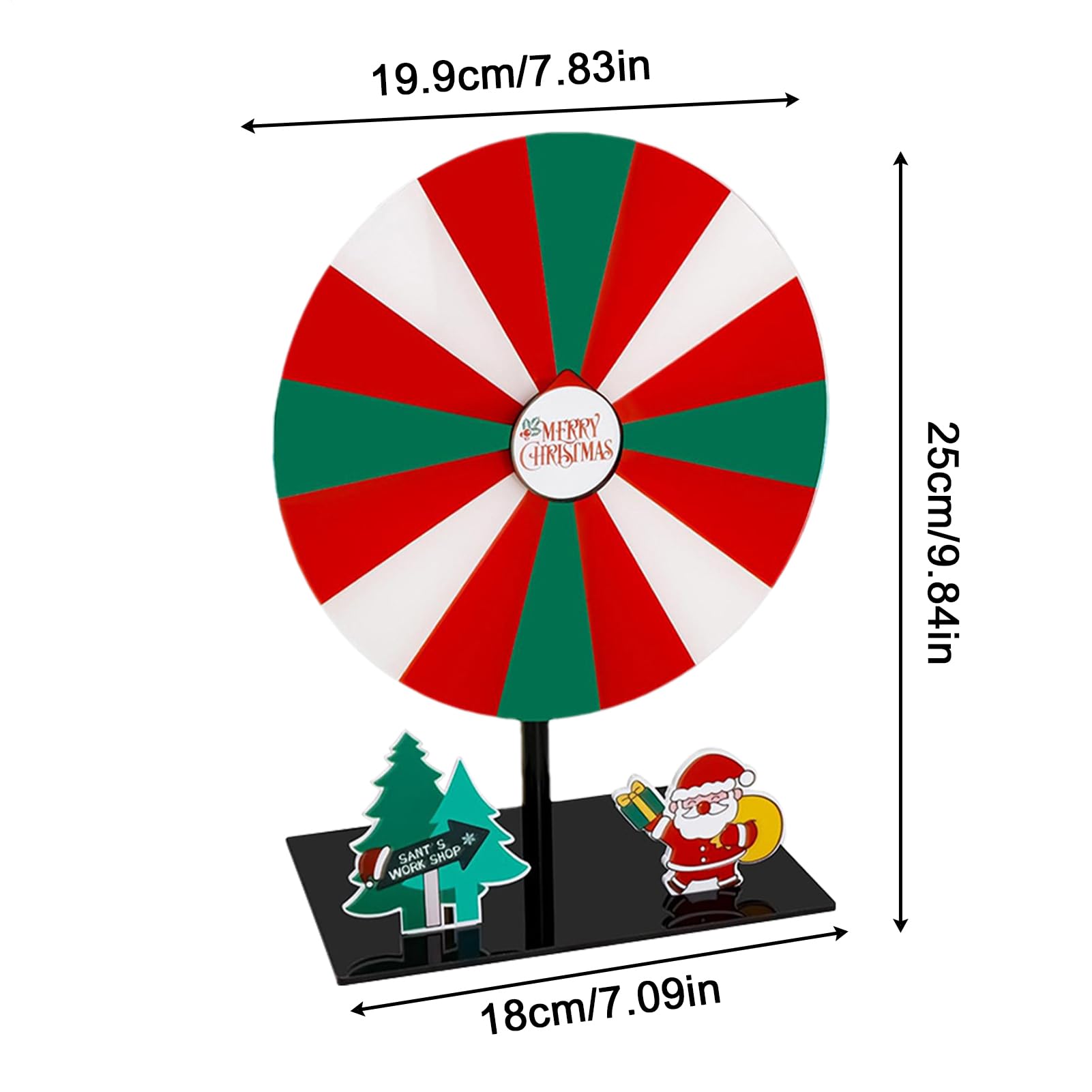 Ruota Natalizia Della fortun | Gioco Dei TurnTable 16 | Game Di Tabella Roulette Interattiva | Acrilrad 25 Cm Multilorato E Estinto Per Festa Di Natale, Scuola, Fiera, Giochi Di Apprendimento E