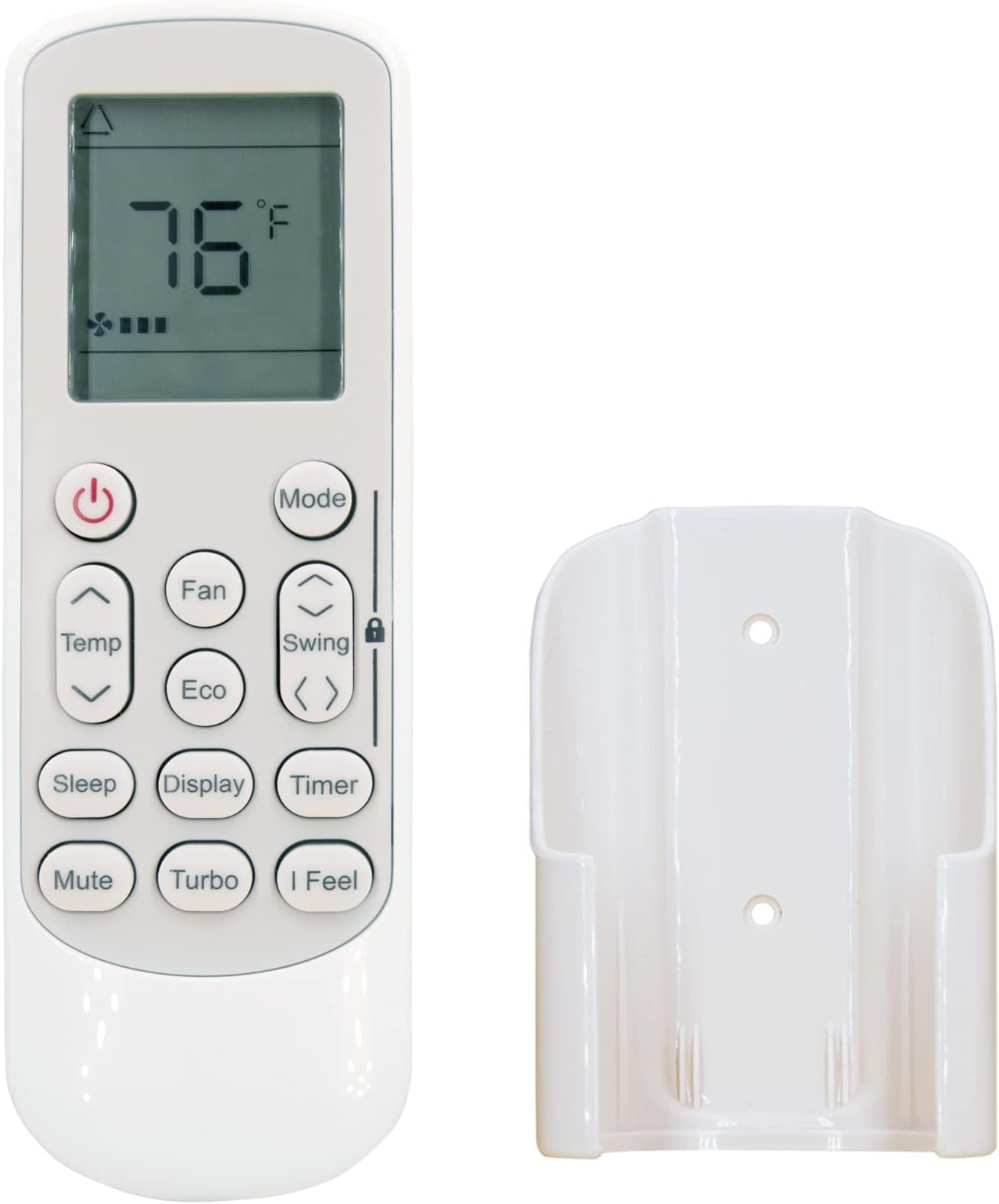 Replacement Remote Control for Della 048-TL-9K1V-19S, 048-TL-12K1V-19S, 048-TL-9K2V-19S Air Conditioner,with Wall Mounting Bracket