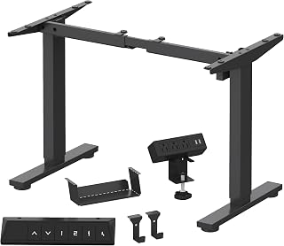 FLEXISPOT EN2 Standing Desk Frame, Black Frame Only | Clamp Power Strip, Cable Management Tray, Electric Sit Stand Desk Base, Memory Controller