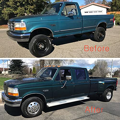Image of 4pcs 16 inch Polished Stainless Steel Dually Wheel Simulators, Nice Looking Bolt On 8 Lug 8 Hand Hole Hubcaps Fit for 1974-1998 Ford F350;1992-2021 E350 /E450; 1974-1999 Dodge Ram 3500 6F80