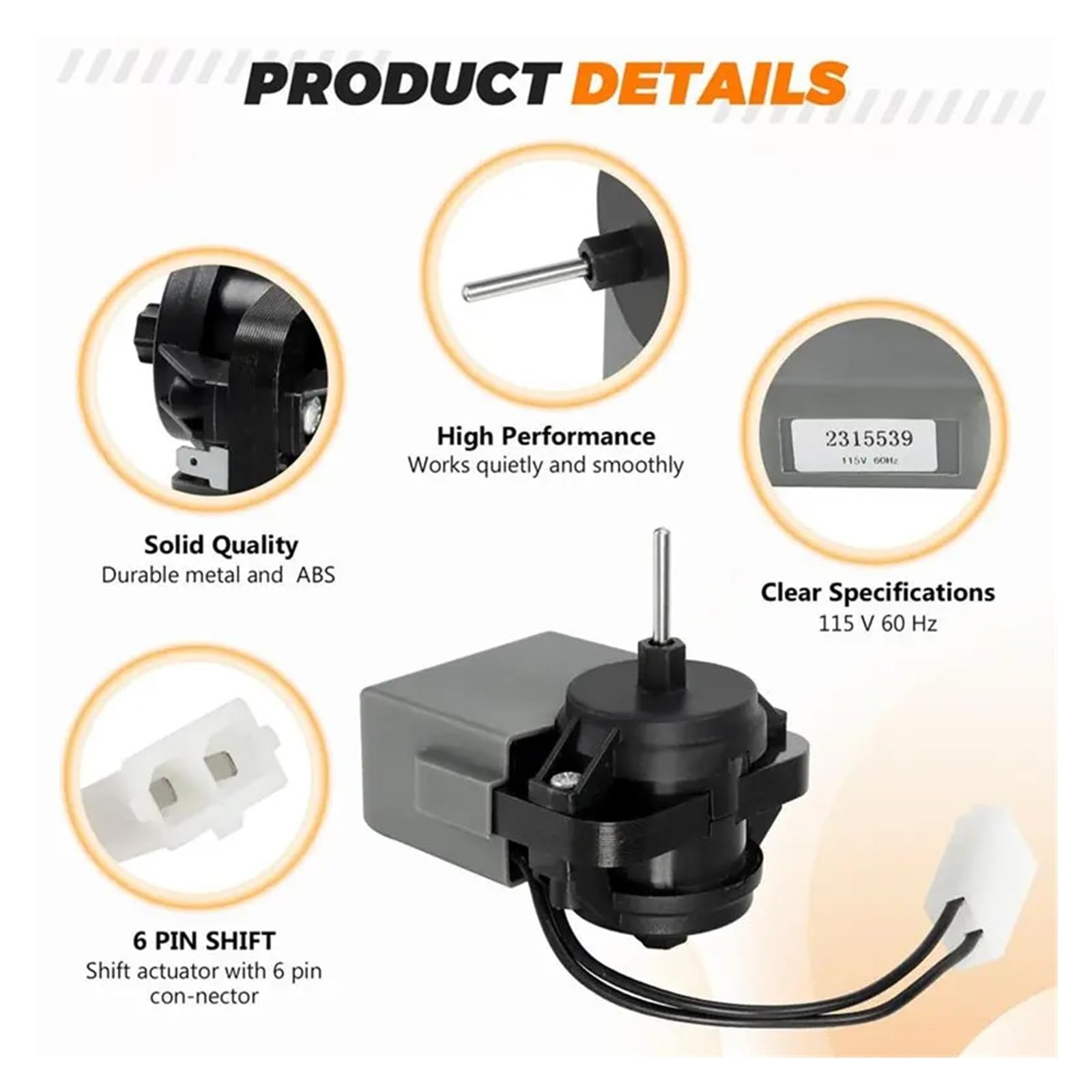 Compatibile Con Whirlpool, Compatibile Con Kenmore, Parti Di Ricambio For Frigorifero: Motore Della Ventola Dell'evaporatore 2315539 Sostituisce 2219689 2225625 W10438708