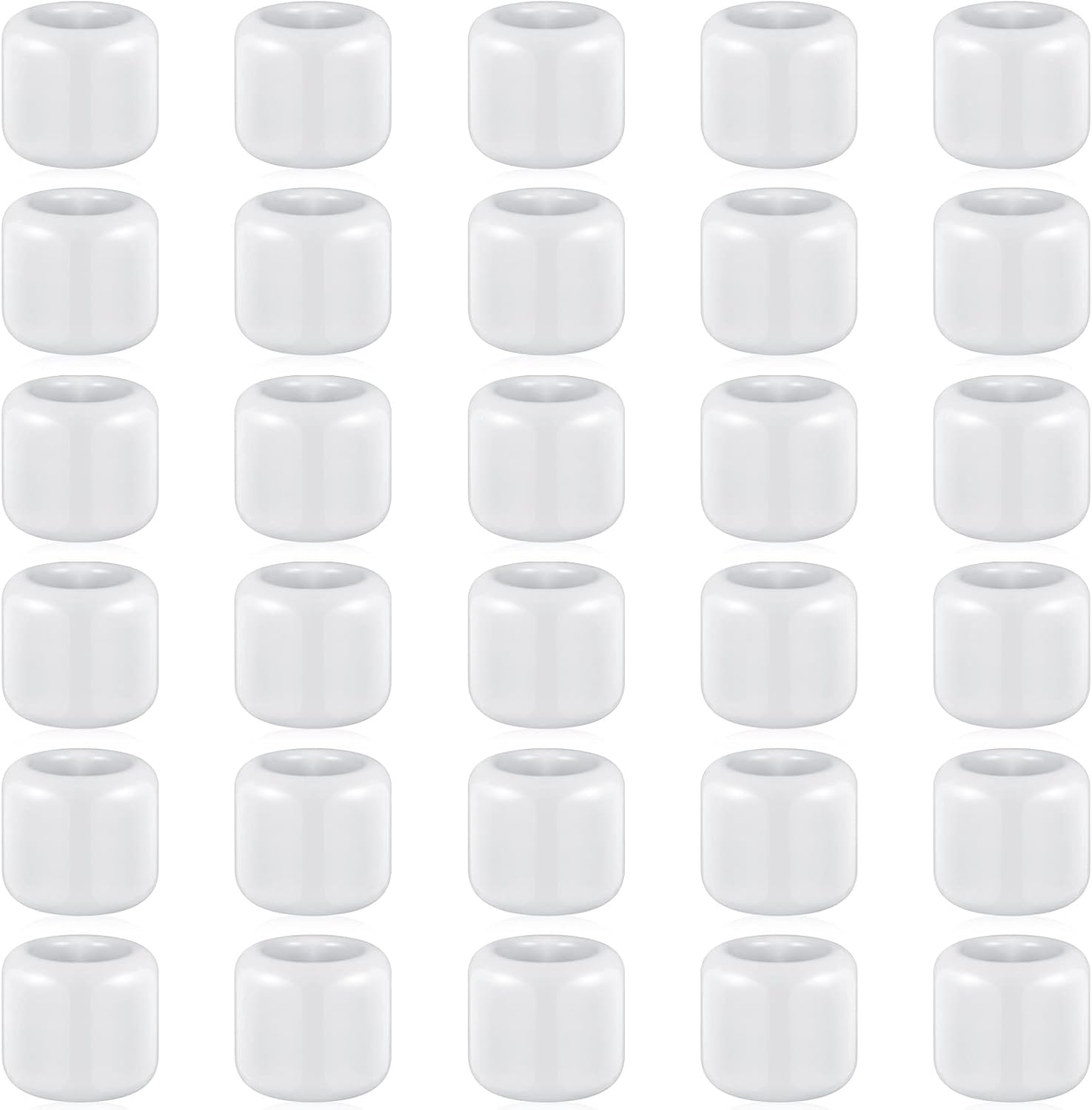 Suclain 20 Pieces 0.7 Inch Chime Candle Holder Small Candle Holders Ceramic Holder for Rituals, Spells, Vigil, Altar, Witchcraft, Wiccan Supplies(White)