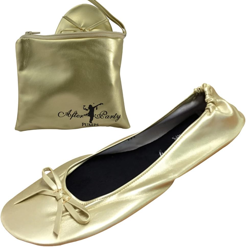 After Party PumpsLadies Roll Up Shoes Fold Up Pumps with Carrier Pouch 3 Ranges Original Animal Sequin