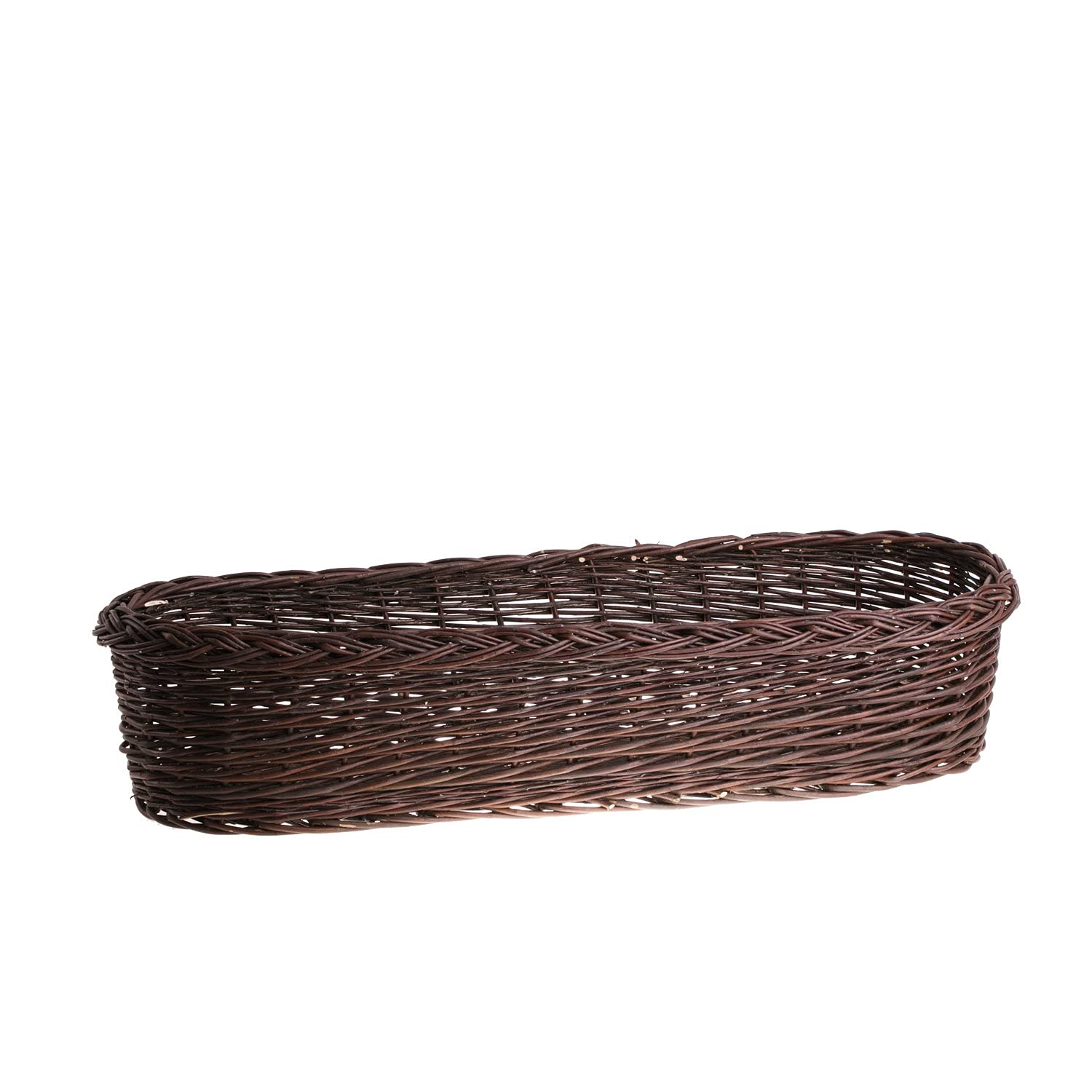 e-wicker24 Jardiniére Ovale pour Plantes,Cache-Pot Pot de Fleurs boîte à Fleurs en Osier Marron Naturel,Pots de Fleurs (100 x 28, H: 18) (80x28 H18)