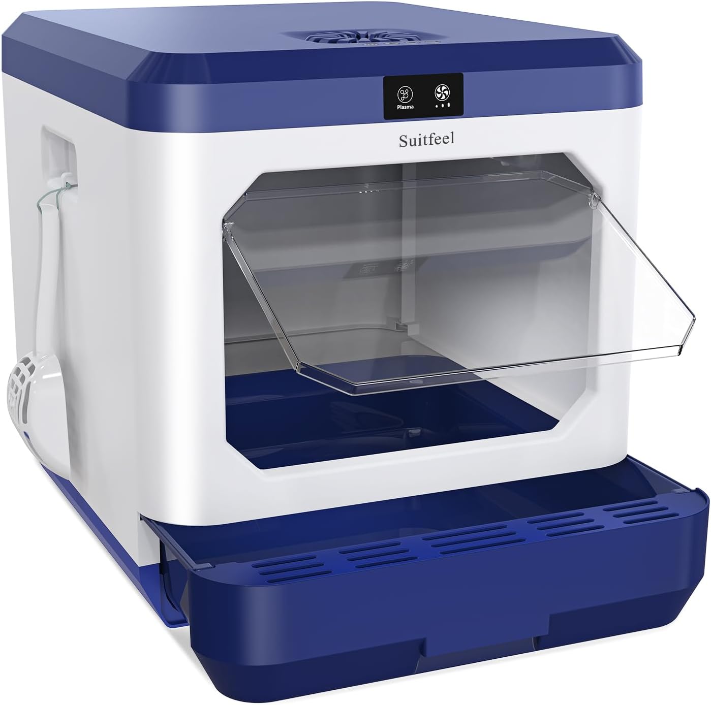 Moderna Mega Smart Cat Enclosed Blue Litter Box, XLarge