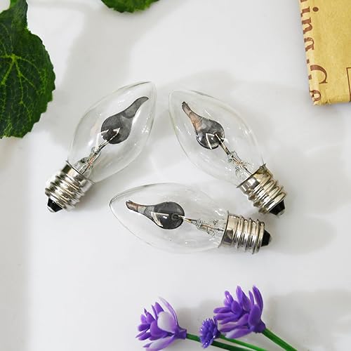 Miniatura 3 de SUNSGNE C7 - Bombillas parpadeantes de llama, lámpara de araña transparente de 1 vatio, bombilla decorativa parpadeante para Halloween, Navidad,