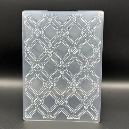 Miniatura 6 de Plantilla de carpeta de grabado de plástico 3D, textura de patrón retro de onda, tamaño A6, para hacer tarjetas, manualidades, manualidades, álbumes