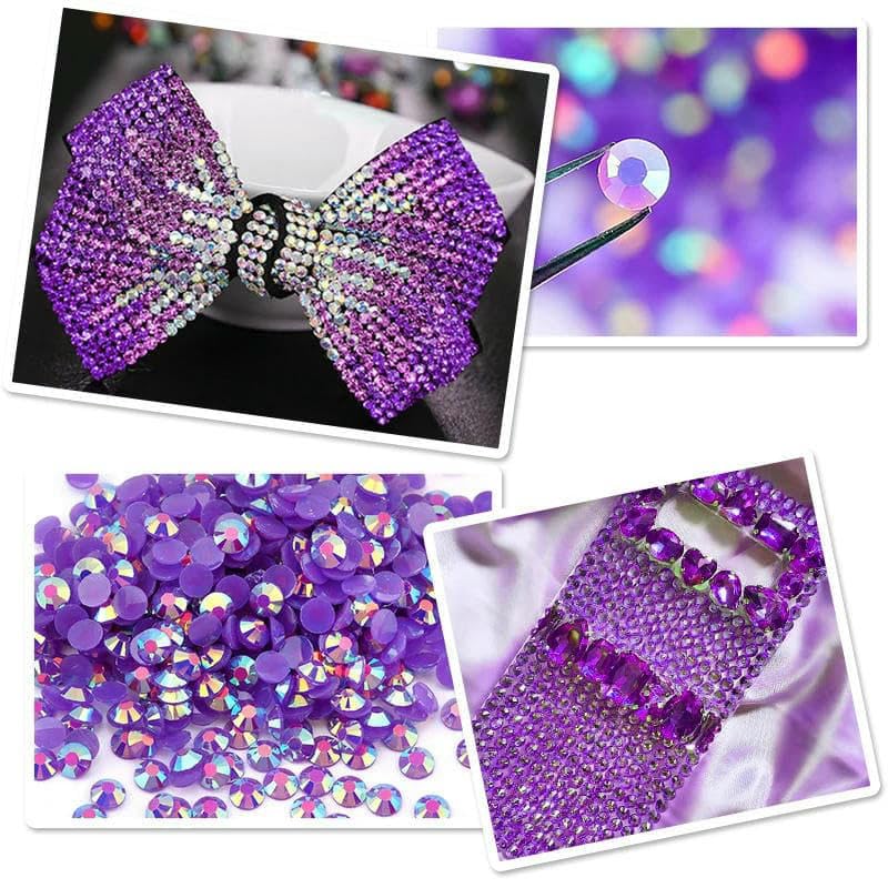 Strass in resina per decorazioni di abbigliamento, gemme di per unghie, senza hotfix, con retro piatto, colla su strass, accessori - Rosa AB - 3,0 mm - 50.000 pezzi