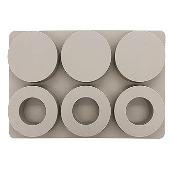Select - 6 Cavities Donut Ring and Disc Silicone Mould/Mold with Hole (PUR1015-50)