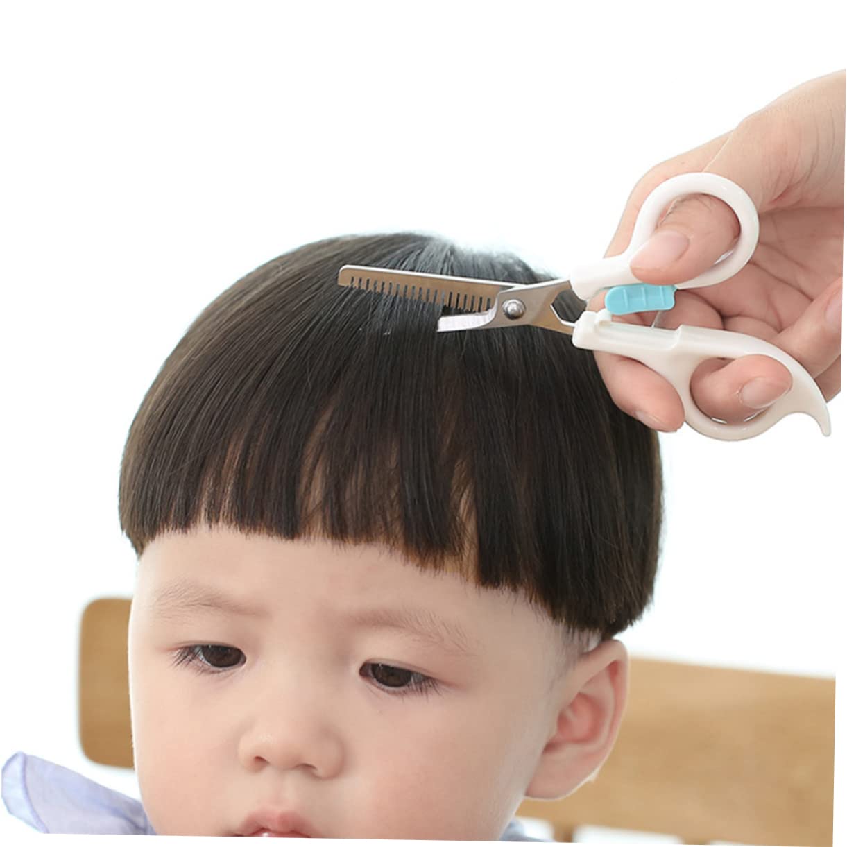 FOMIYES 6piezas Cortapelos Infantil Tijeras De Seguridad y Tijeras De Vaciar Kit De Peluquería Para Casa y Salón Para