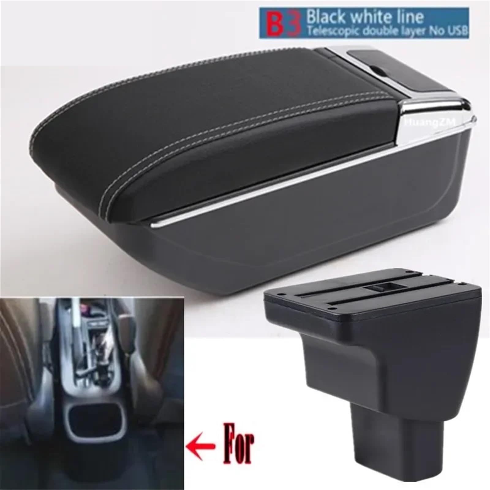 Ochrona Podłokietnika Pokrowiec Pasuje do podłokietnika Grand I10, pasuje do modyfikacji konsoli środkowej podłokietnika samochodowego Hyundai HB20 z USB
