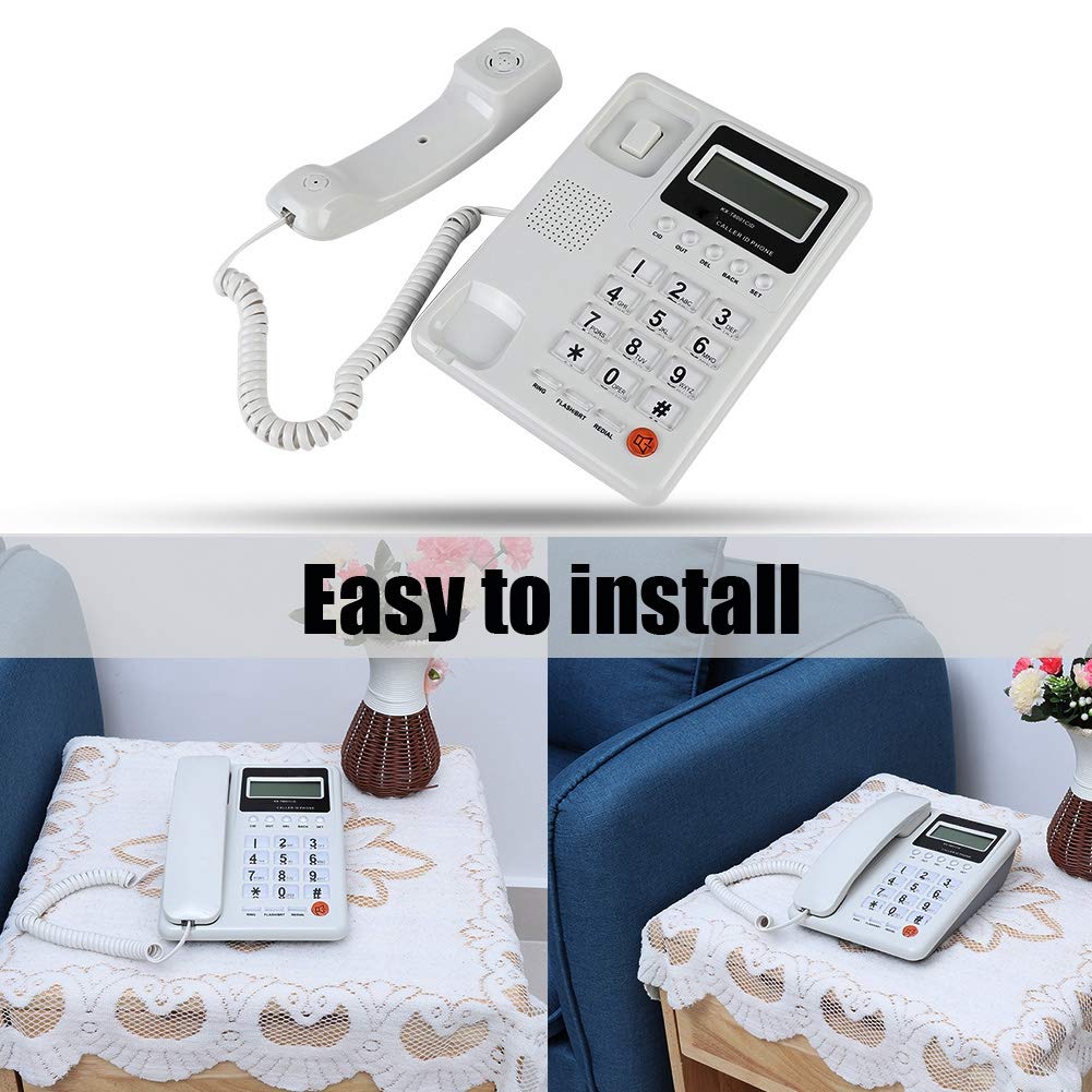 Bewinner Schnurgebundenes Telefon,Wired Corded Tischtelefon,Festnetztelefon mit Anrufbeantworter für Heim/Hotel/Büro mit automatischer Identifikation des DTMF/FSK Dualsystems