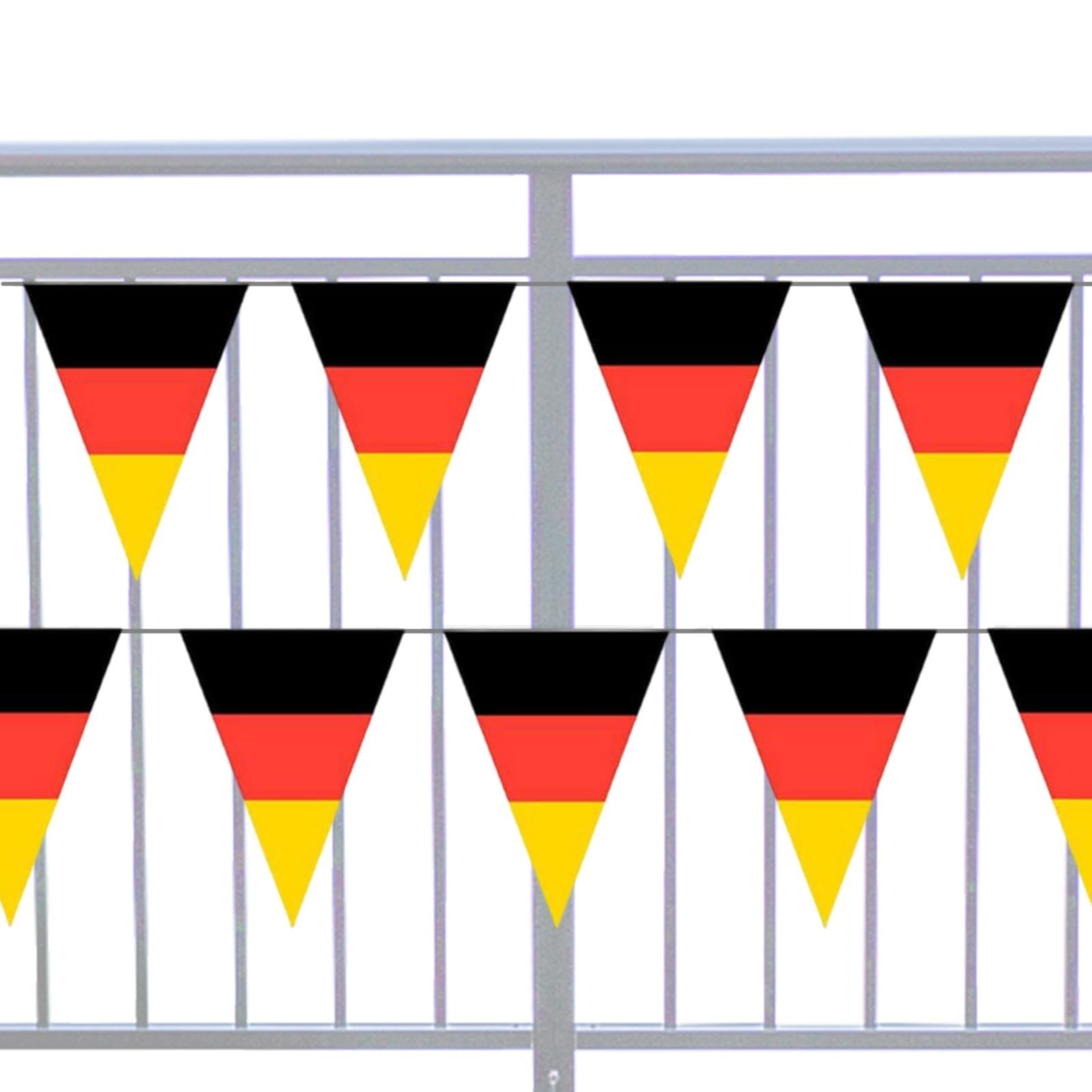 Drapeaux de bannière triangulaire,Drapeaux de bannière fanion,Bannière de banderole Allemagne 32,81 pieds - Drapeau de ficelle de football résistant à la décoloration, banderoles de drapeaux