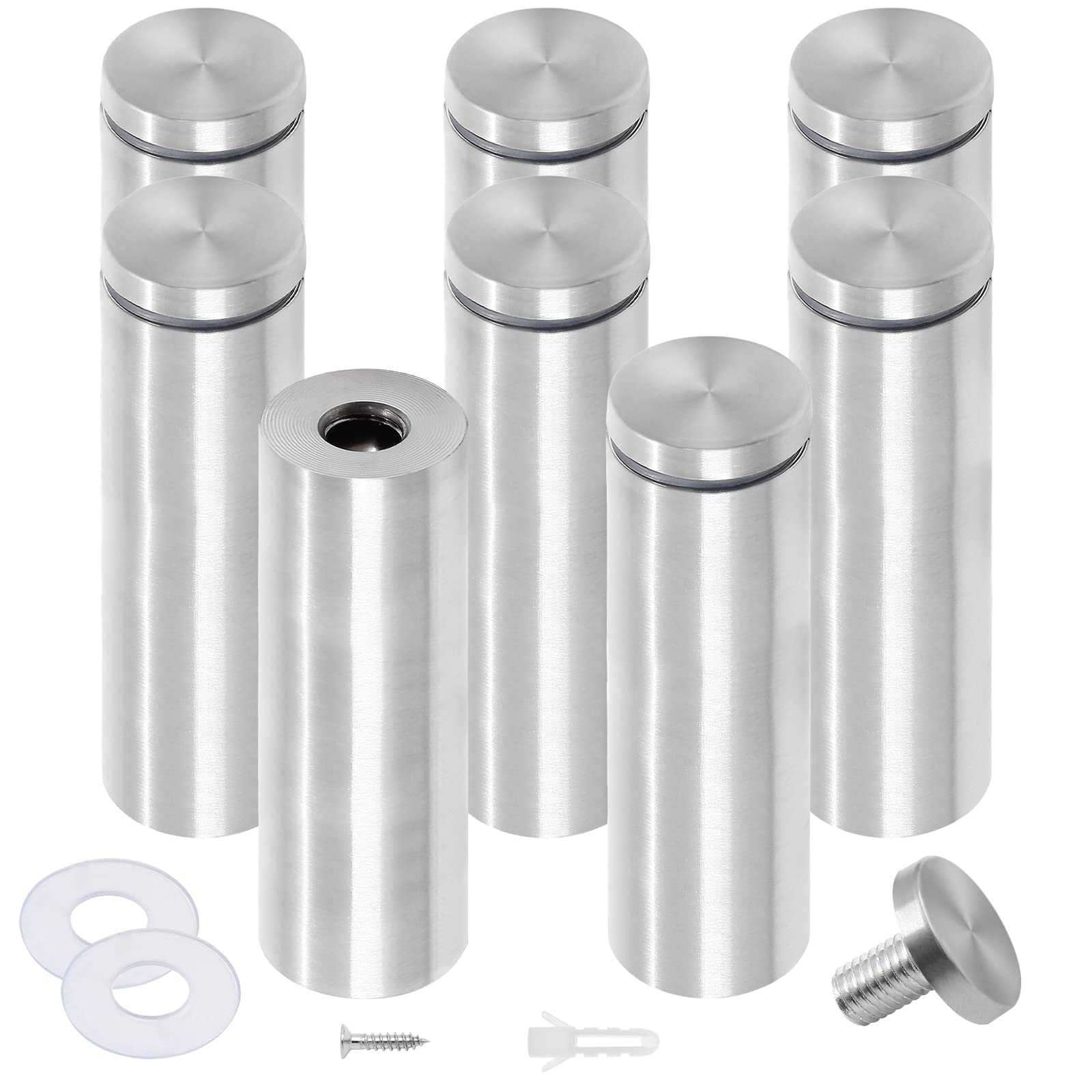 Luomorgo 8 Pcs 3/4" x 3.15" Stainless Steel Standoff Screws, Wall Sign Standoff Mounting Hardware Advertising Glass Standoff Nail for Hanging Acrylic