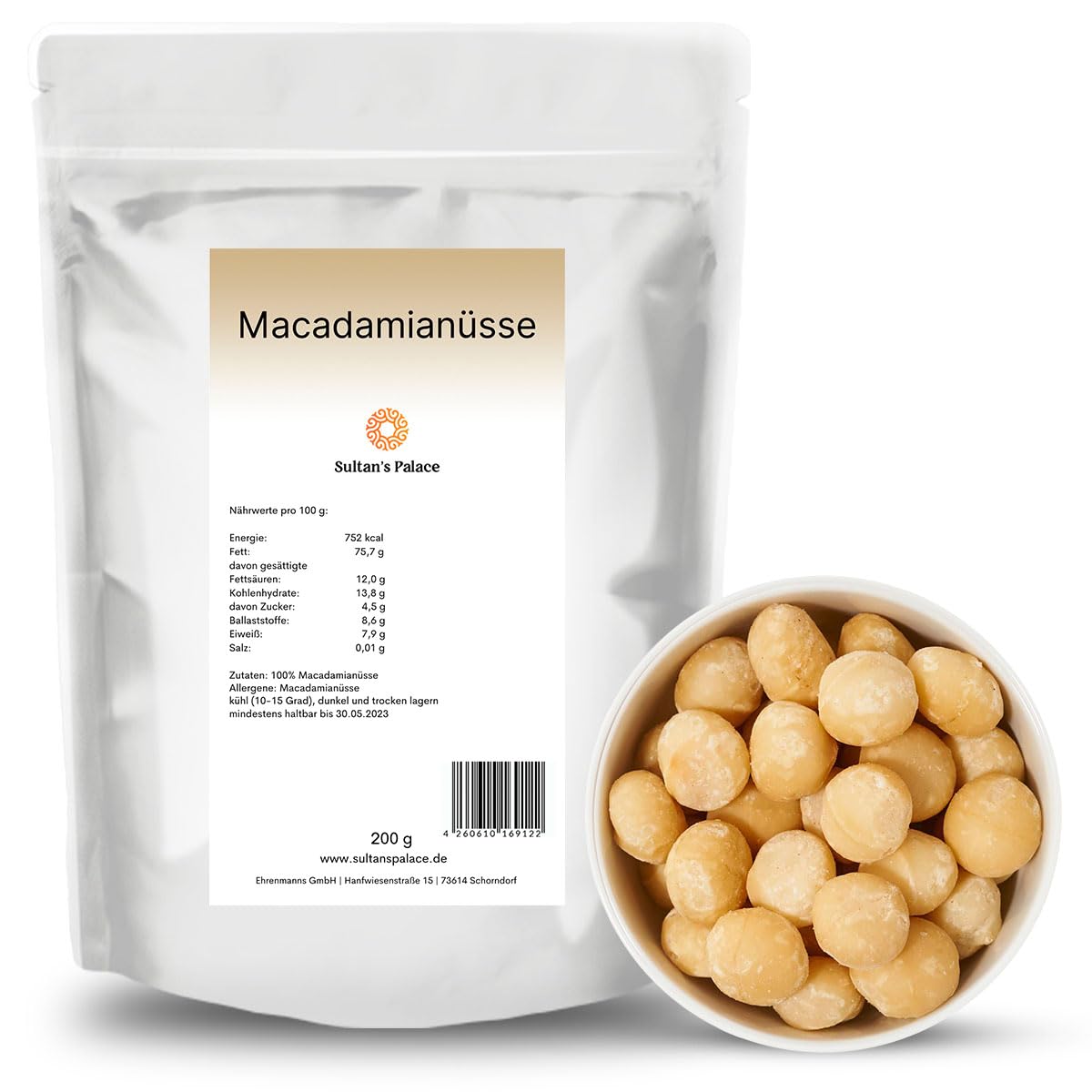Sultan’s Palace Macadamianüsse Ungesalzen – 1000g– Naturbelassene Rohkostnüsse – Macadamia – Nuss Snack und für Müslis – Macadamia Nüsse – Rohkostqualität (Vegan)