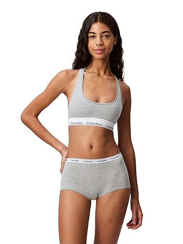 Calvin Klein Women's Modern Cotton Unlined Wireless Bralette - Large - Grey Heather