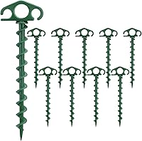 Vista 8 de Estacas de Anclaje para Tienda de Campaña Atornillables, Paquete de 6 Estacas de Arena para Playa de 9.4 Pulgadas, Clavijas Espirales Resistentes