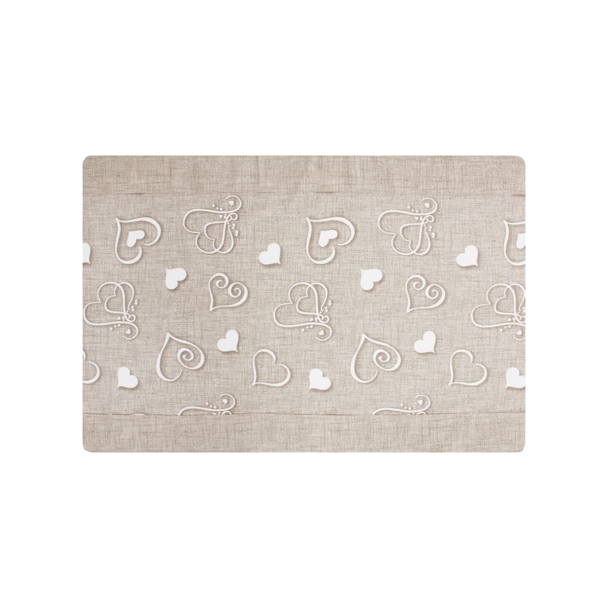 SaRani Set Copri Fornelli + Copri Forno in Tessuto Imbottito, Fantasia Cuore con Asola a Strappo (Beige)