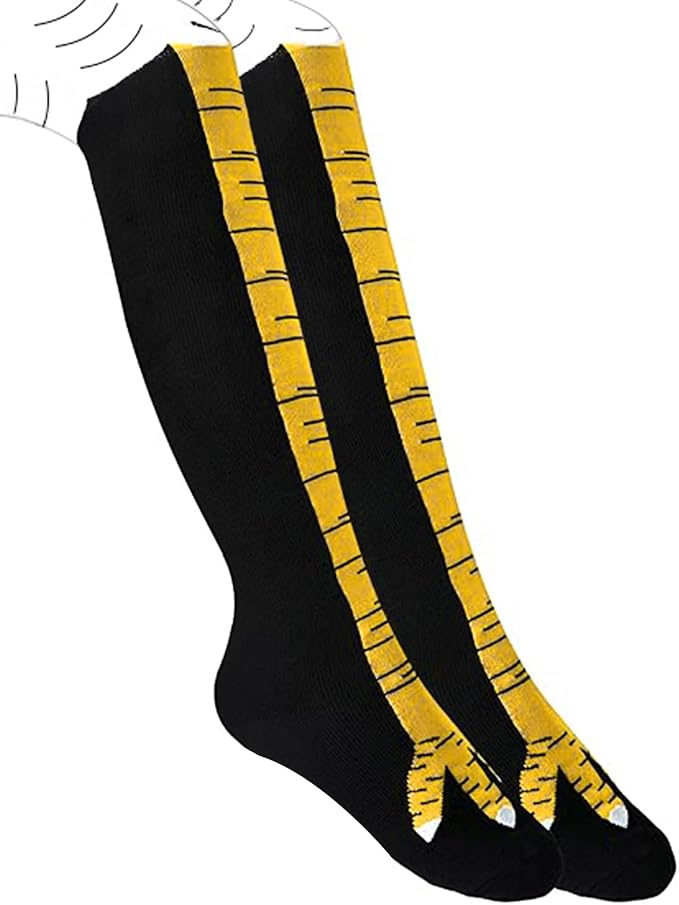 Erpotyl White Elephant Gifts for Adult Teens - Christmas Long Tube Elastic Chicken Leg Socks for Women Men Funny Stocking Stuffers