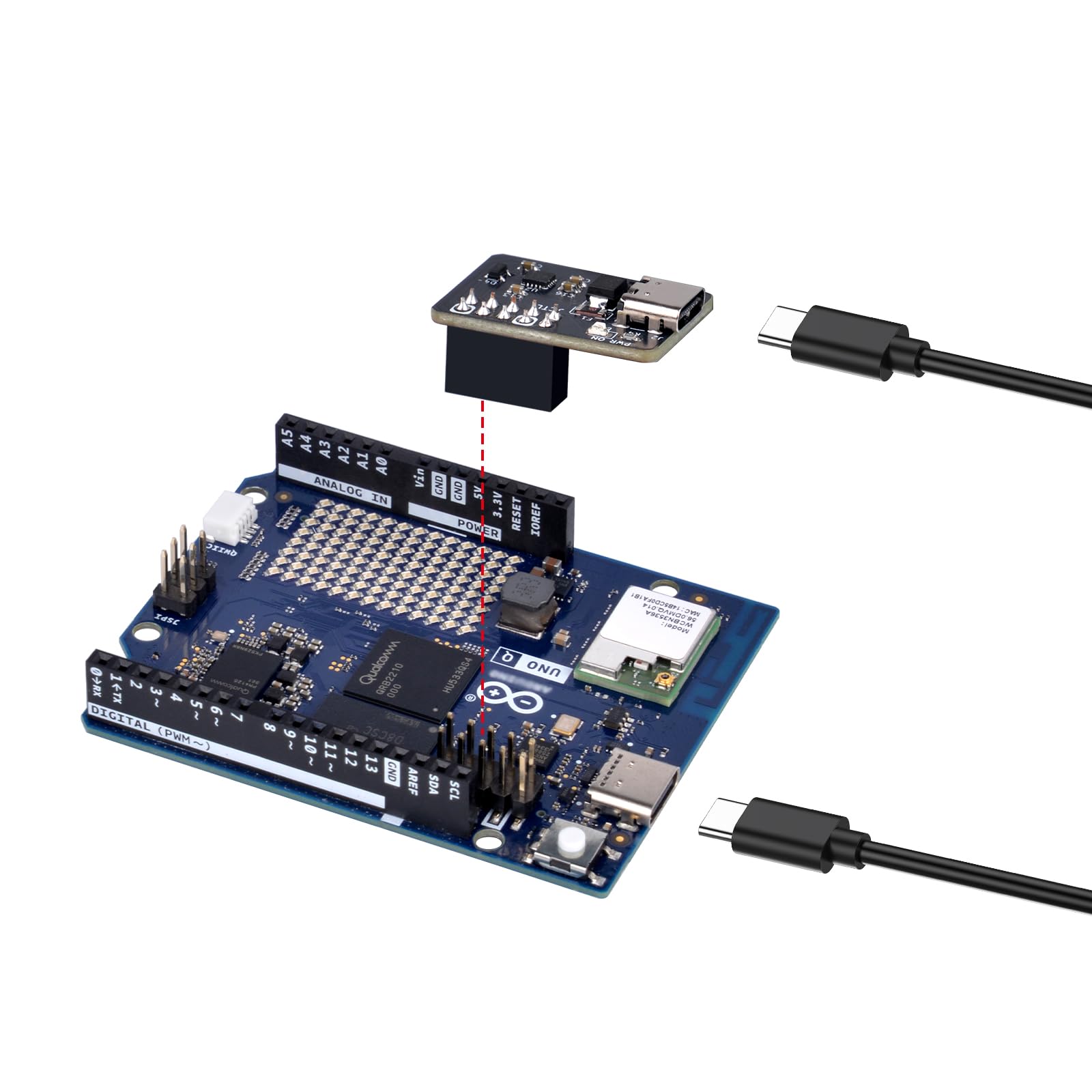 GeeekPi 5V GPIO Starter Kit for Arduino UNO Q, Complete Electronics Prototyping Kit with UNO Q 4GB RAM Board, Level-Shift Shield, LCD1602, Sensors, Servo & Components