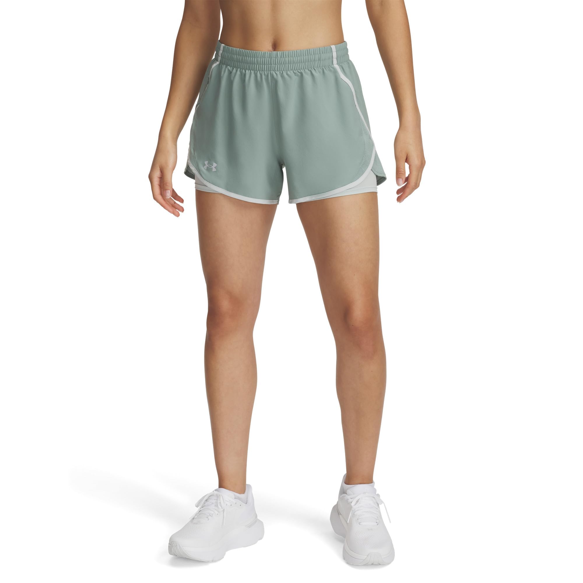 Under Armour Mujeres Fly by 2In1 Short Laufbekleidung Pantalones Cortos Green/Silica Green - Verde S