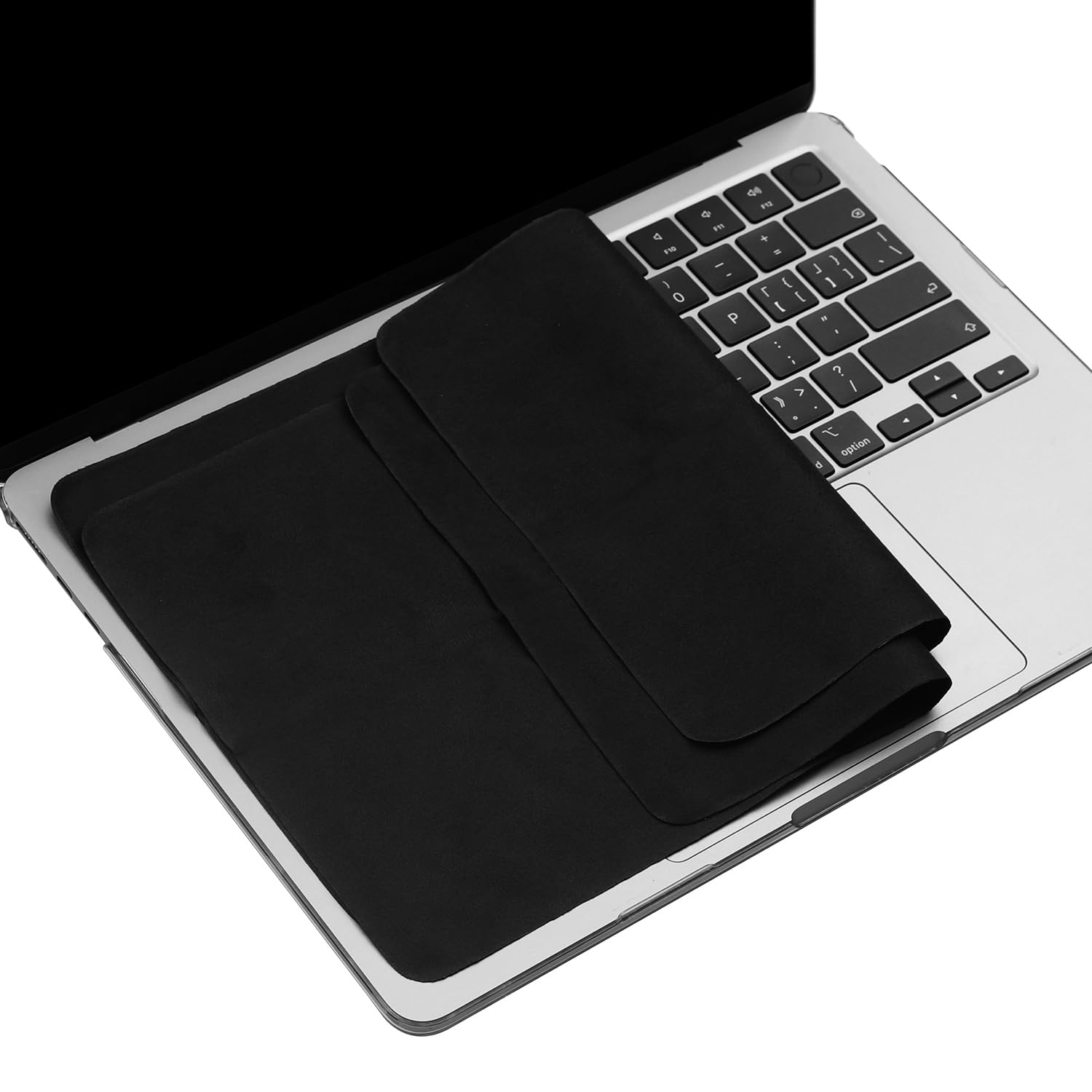 2 Pack Microfiber Liner Cleaning Cloth 15" 16" MacBook Air/MacBook Pro Screen Keyboard Imprint Protection, Keyboard Protector Compatible with MacBook Air 15.3" /MacBook Pro 15"/MacBook Pro 16"-Black