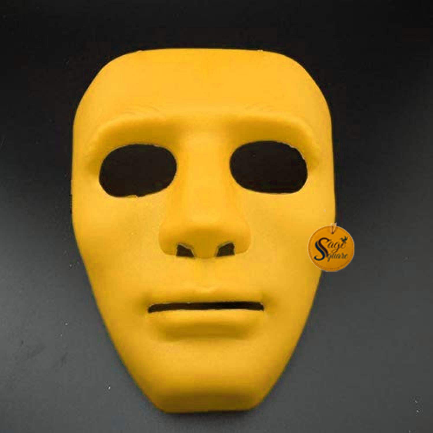 Sage SquareStoneman Vendetta Comic FACE MASK Anonymous VIP Edition Cosplay V for Vendetta (Yellow) (Pack of 1)