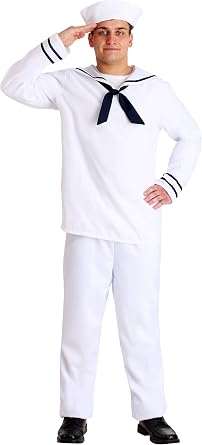 Mens Sailor Costume | Navy Uniform Shirt, Pants, Tie & Hat
