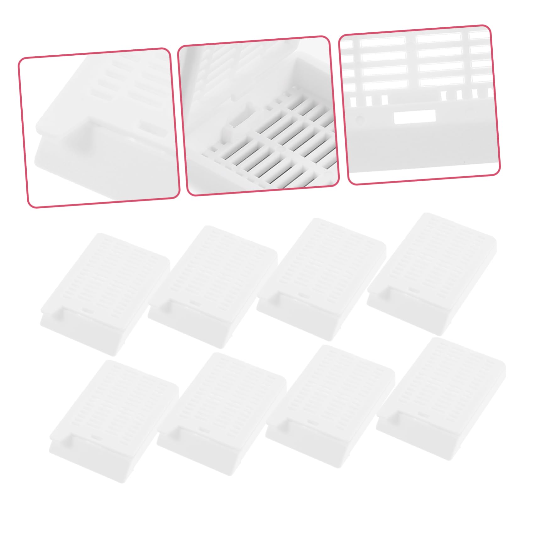 PartyKindom Scientific Cassette Set 200 Pcs Tissue Embedding Cassette Square Hole Cover Lids Histology Supply - Image 9